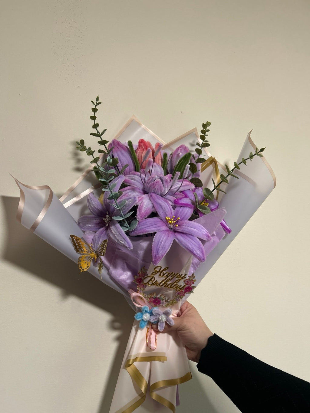 Blooming Purple Gifting Bouquet (Tulip & Lily Flower)