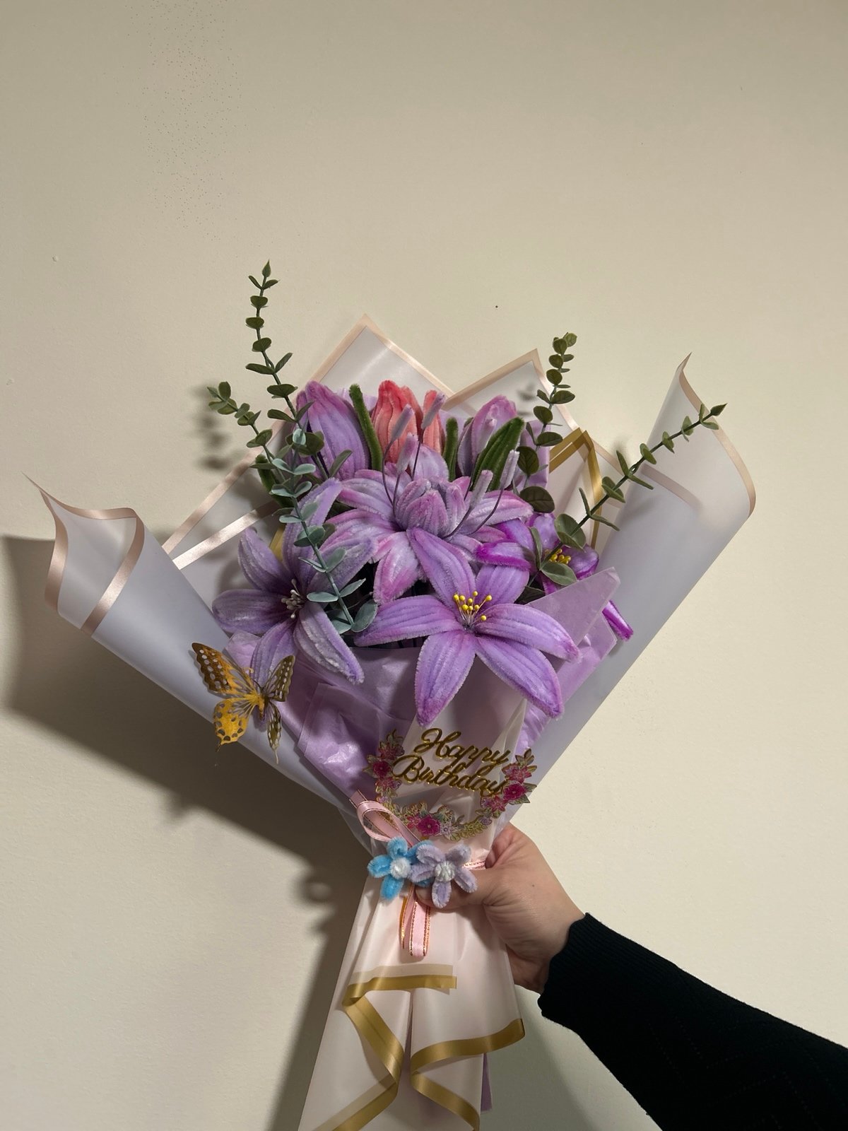 Blooming Purple Gifting Bouquet (Tulip & Lily Flower)