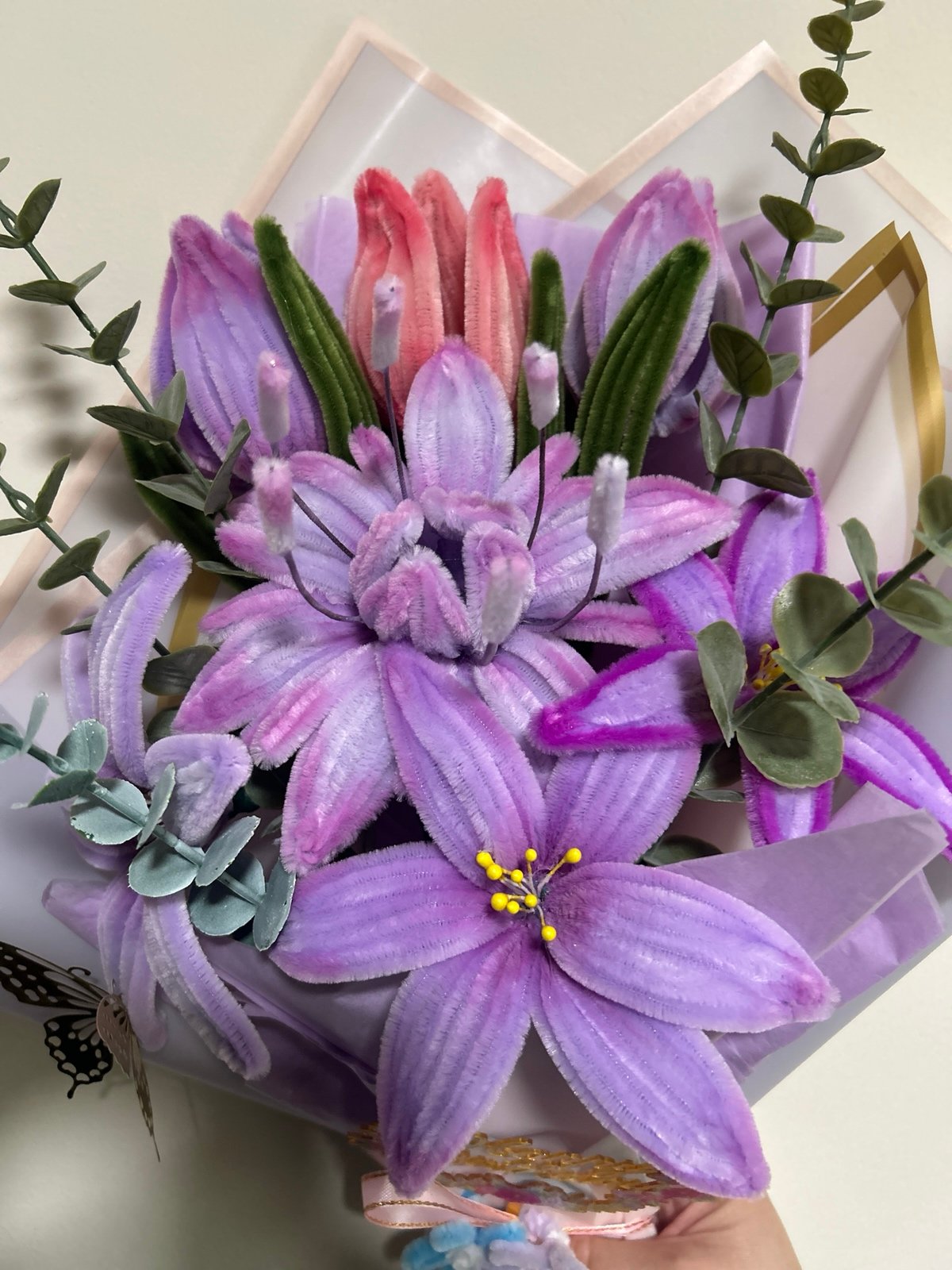 Blooming Purple Gifting Bouquet (Tulip & Lily Flower)