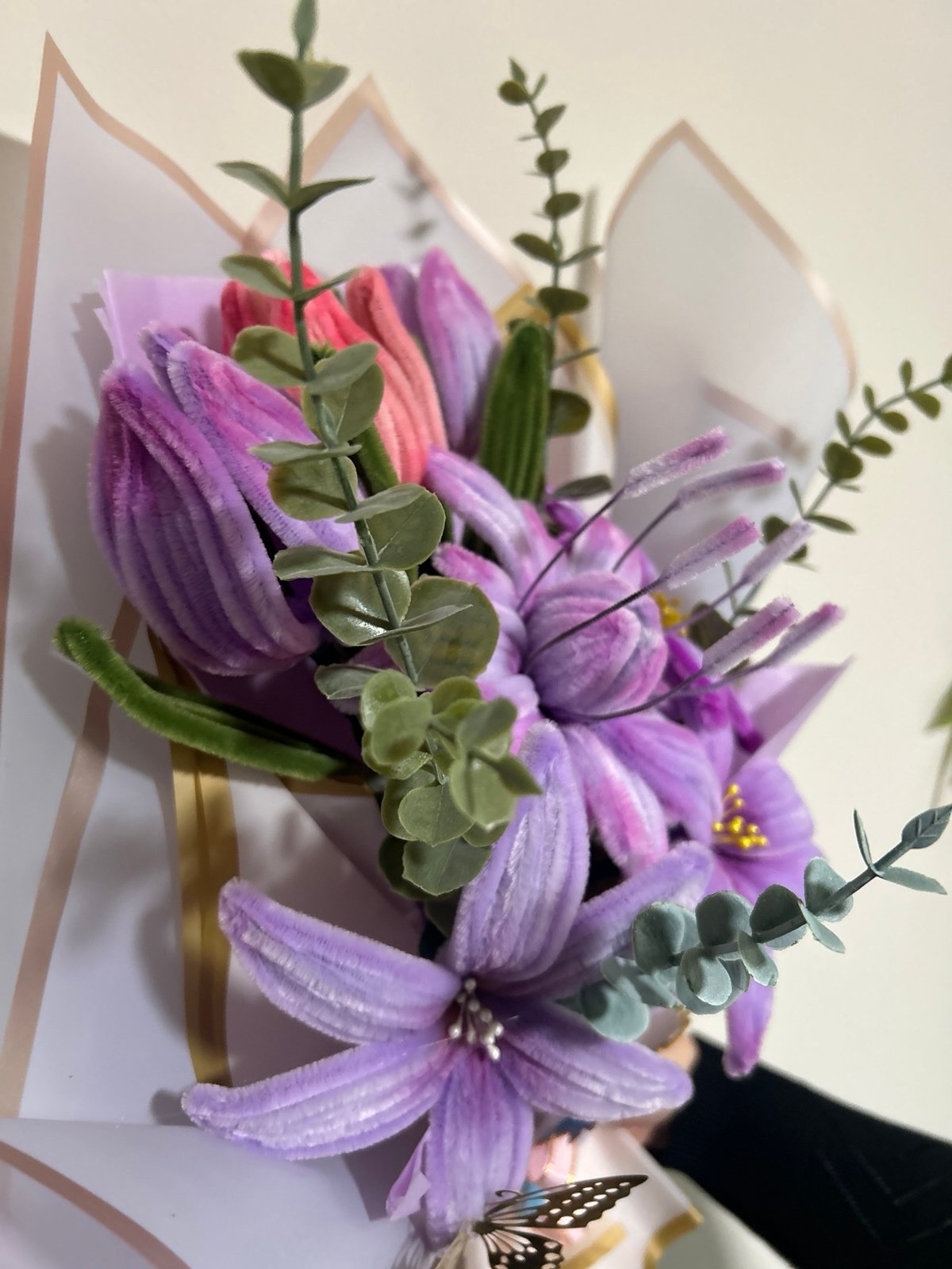 Blooming Purple Gifting Bouquet (Tulip & Lily Flower)